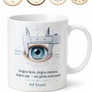 Kontakt Lens Danışmanı Göz İçi Lens Uygulaması Temalı Kupa Bardak Hediye