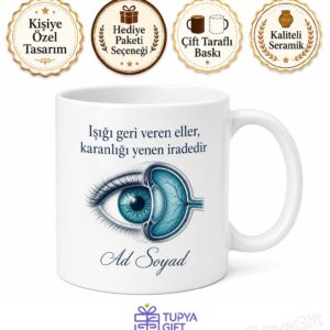 Kornea Uzmanı Göz Lazer Cerrahı Hediye Porselen Kupa Bardak Özel Tasarım