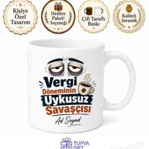 Mali Müşavire Vergi Dönemi Uykusuzluk Savaşçısı Esprili Seramik Kupa Hediye