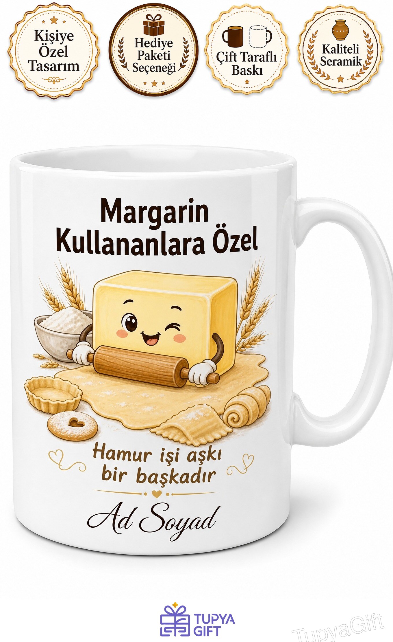 Margarin Kullananlara Hamur İşi Margarini Kek Ve Poğaça Yağı Kupa Bardak Hediye