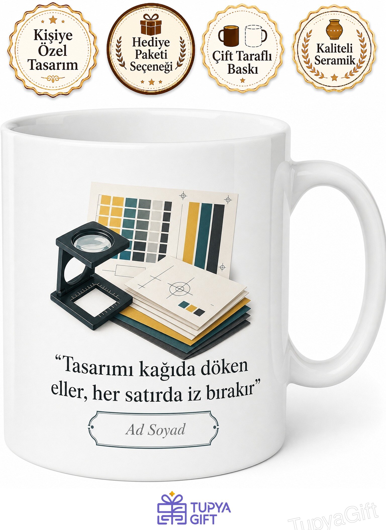 Matbaa Baskı Öncesi Hazırlık Operatörü Tasarımı Kağıda Döken Kahve Kupası Hediye