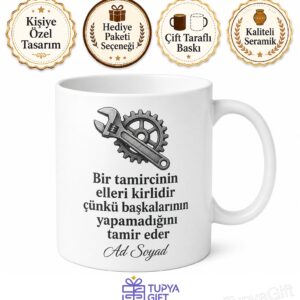 Mechanic Yazılı Tamircilere Özel İngilizce Kupa Bardak Hediye