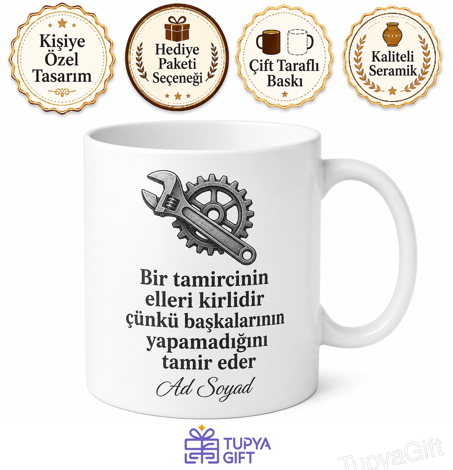 Mechanic Yazılı Tamircilere Özel İngilizce Kupa Bardak Hediye