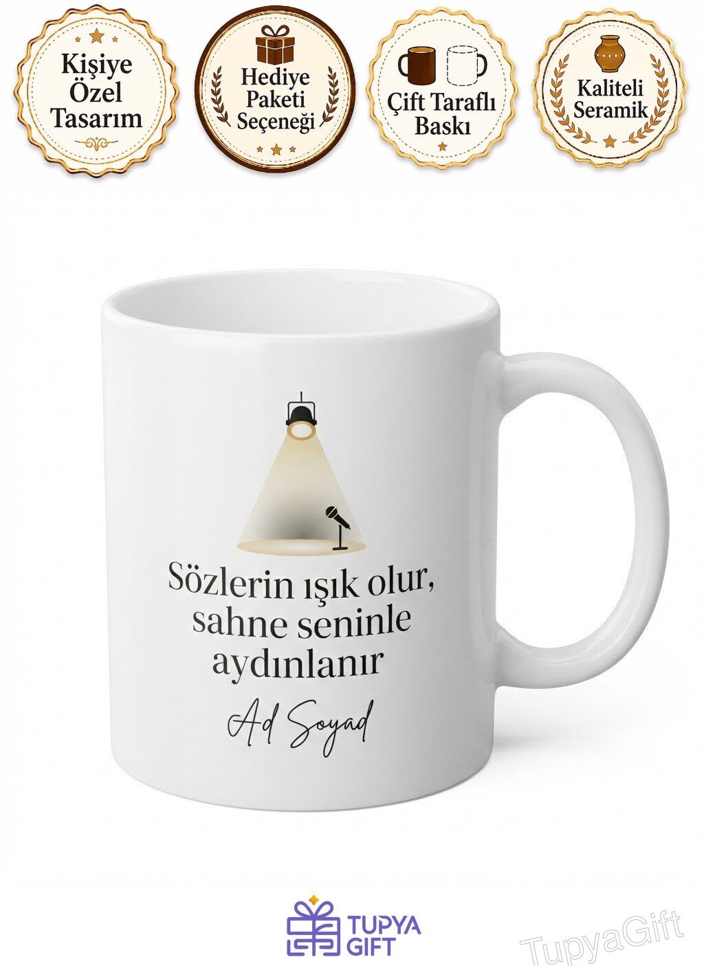 Motivasyon Konuşmacısı Sahne Işığı Başarı İlham Kişisel Gelişim Semineri Hediye Kupa Bardak