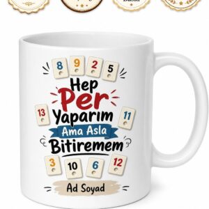 Okey Masasında Per Yapan Ama Bitemeyen Şanssız Yancı Hediyelik Kupa Bardak