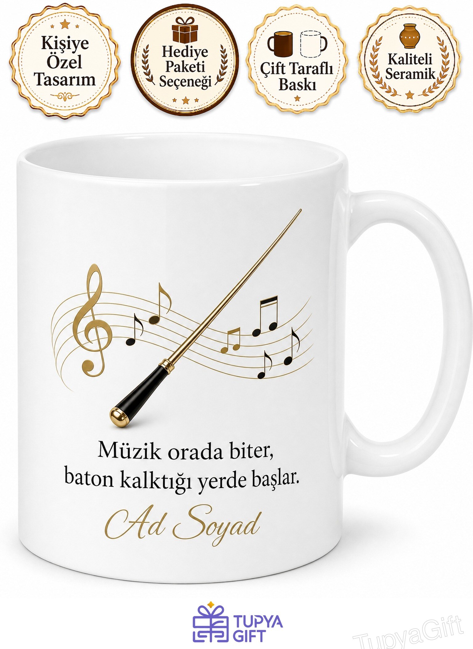 Orkestra Şefi Senfonik Yönetmen İsme Özel Kupa Bardak Hediye