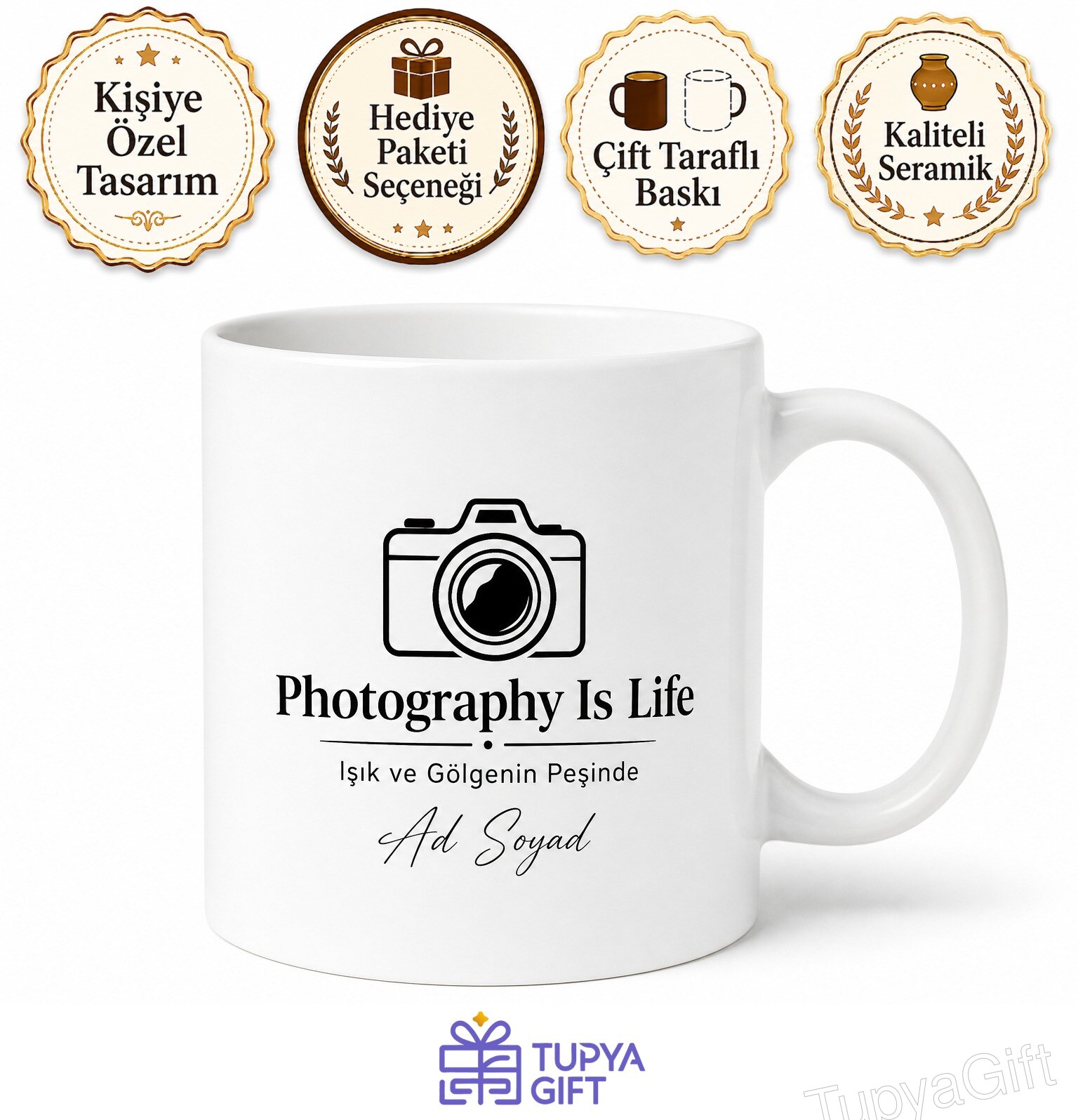 Photography Is Life Baskılı Fotoğrafçılık Hayattır İngilizce Kupa Bardak Hediye