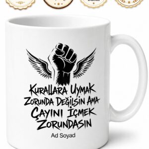 Rebel Temalı Asi Ve Özgür Ruhlara Özel Esprili Çay Kupası Hediye Bardak