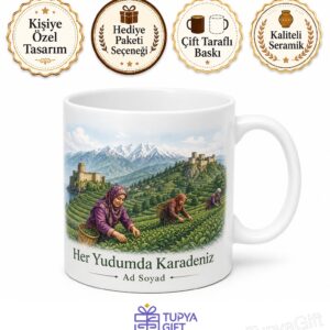 Rize Pazar Kız Kalesi Ciha Kalesi Kaçkar Çay Toplayan Kadınlar Hediye Kupa Bardak