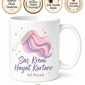 Saç Kremi Kullananlara Yumuşak Saçlar Kolay Tarama Yıpranmış Saçlar Kupa Bardak Hediye