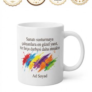 Sanat Sansürüne Karşı Duranlara Özgür Fırçalar Sınırsız İfade Kupa Bardak Hediye
