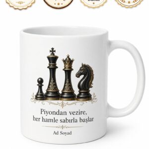Satranç Oyuncusuna Şah Mat Stratejisi Piyonu Vezir Yapma Zeka Oyunu Kupa Hediye