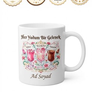 Şerbet İçenlere Özel Lohusa Gül Demirhindi Şerbeti Temalı Kupa Bardak Hediye