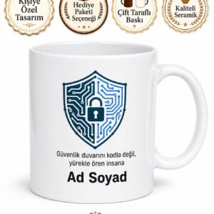 Siber Güvenlik Uzmanı Kötü Yazılıma Duvar Ören Hediye Seramik Kupa Bardak