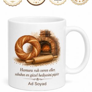 Simit Fırını Pişiricisi Susamlı Çıtır Lezzet Ustası Çay Kupası Hediye Bardak