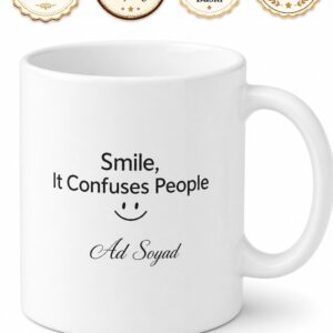 Smile It Confuses People Gülümse Kafaları Karıştırır İngilizce Kupa Bardak Hediye