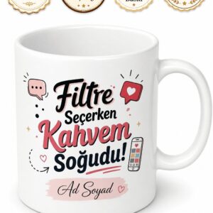 Sosyal Ağlarda Filtre Seçmekten Kahvesi Soğuyan Fenomen Hediye Kupa Bardak