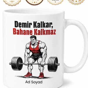 Spor Salonundan Çıkmayanlara Kas Yığını Halterci Esprili Kupa Bardak Hediye