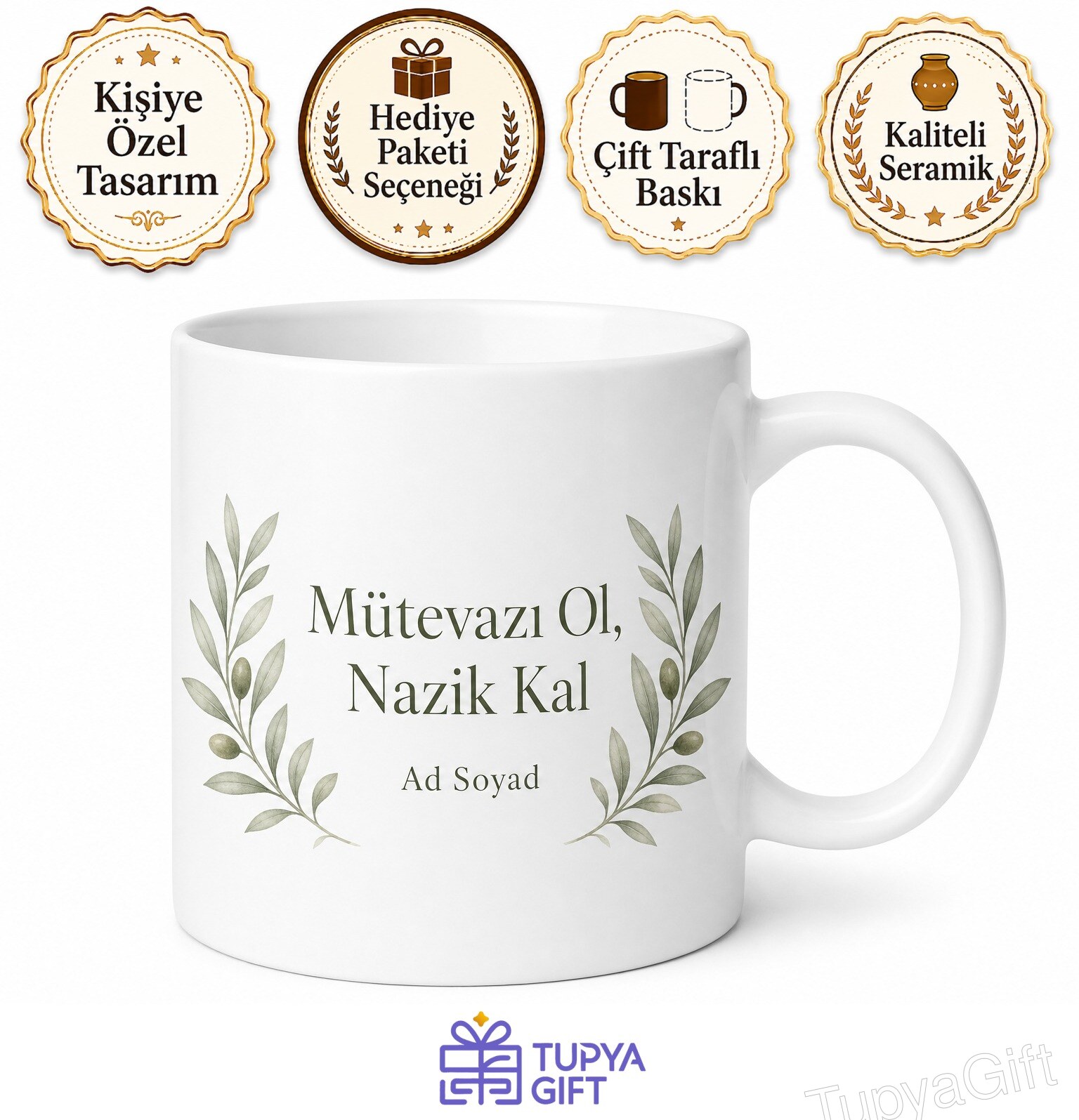 Stay Humble And Kind Temalı Mütevazı Ve Nazik Olanlara İngilizce Kahve Kupası Hediye