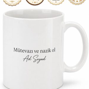Stay Humble And Kind Temalı Mütevazı Ve Nazik Ol İngilizce Çay Kupası Baskılı Hediye