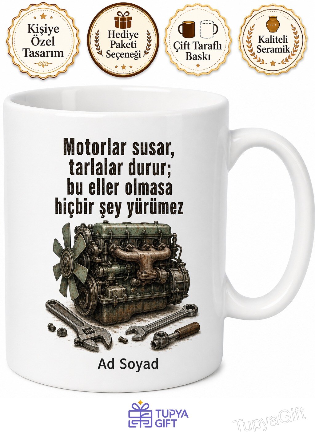 Tarım Makinesi Tamircisi Traktörlerin Doktoru Çay Kupası Hediye Bardak