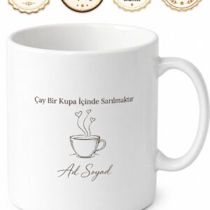 Tea It's A Hug In A Mug Temalı Çay Bir Kupa İçinde Sarılmaktır İngilizce Kupa Bardak Hediye