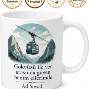 Teleferik Operatörü Gökyüzüne Asılı Ulaşımın Kontrolcüsü Kahve Kupası Hediye