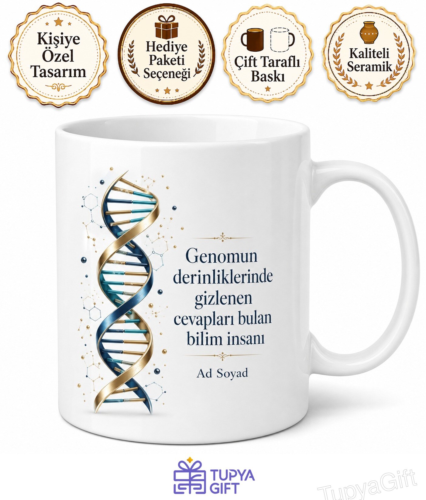 Tıbbi Genetik Uzmanı Kalıtsal Şifrelerin Çözücüsü Kahve Kupası Hediye Bardak