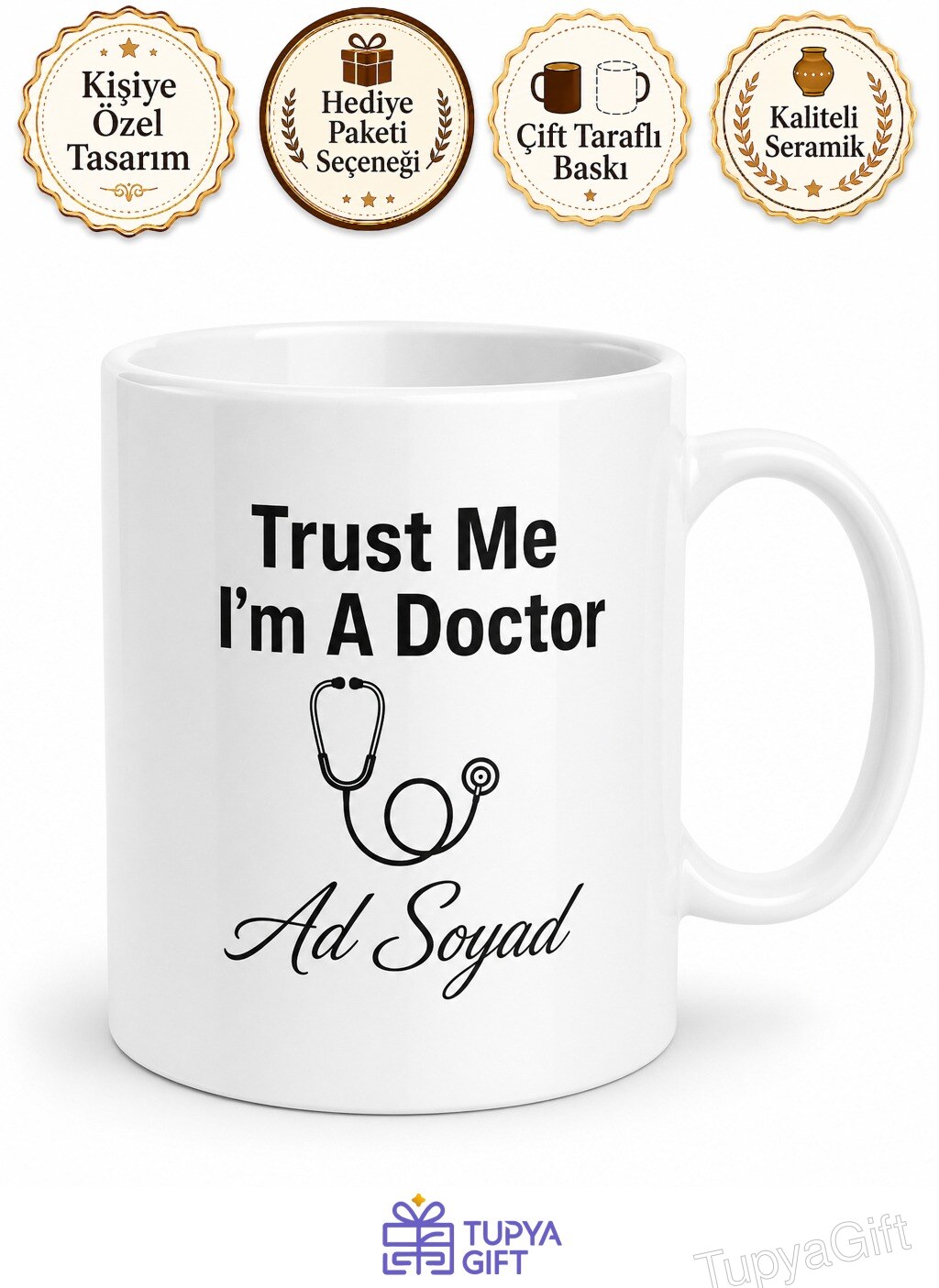 Trust Me I'm A Doctor Yazılı Bana Güven Ben Doktorum İngilizce Kupa Bardak Hediye