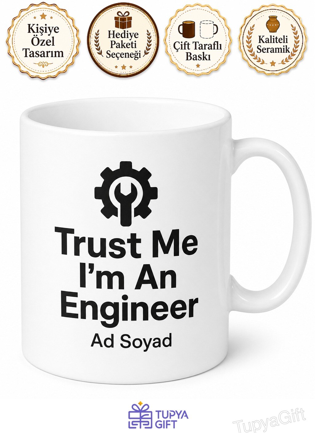 Trust Me I'm An Engineer Yazılı Mühendislere Özel Esprili İngilizce Kupa Bardak Hediye