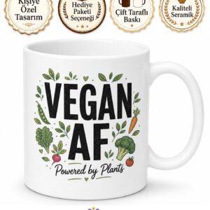 Vegan AF Yazılı Çok Vegan İngilizce Kupa Bardak Vegan Hediye Porselen Mug