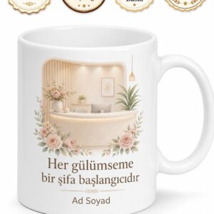 Vezne Görevlisi Hasta Kabul Uzmanı Güler Yüzlü Karşılama Seramik Kupa Bardak Hediye