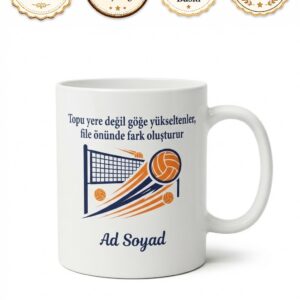 Voleybolcuya Hediye Smaçör Ruhu Manşet Servis File Sultanları Zıplama Kupa Bardak