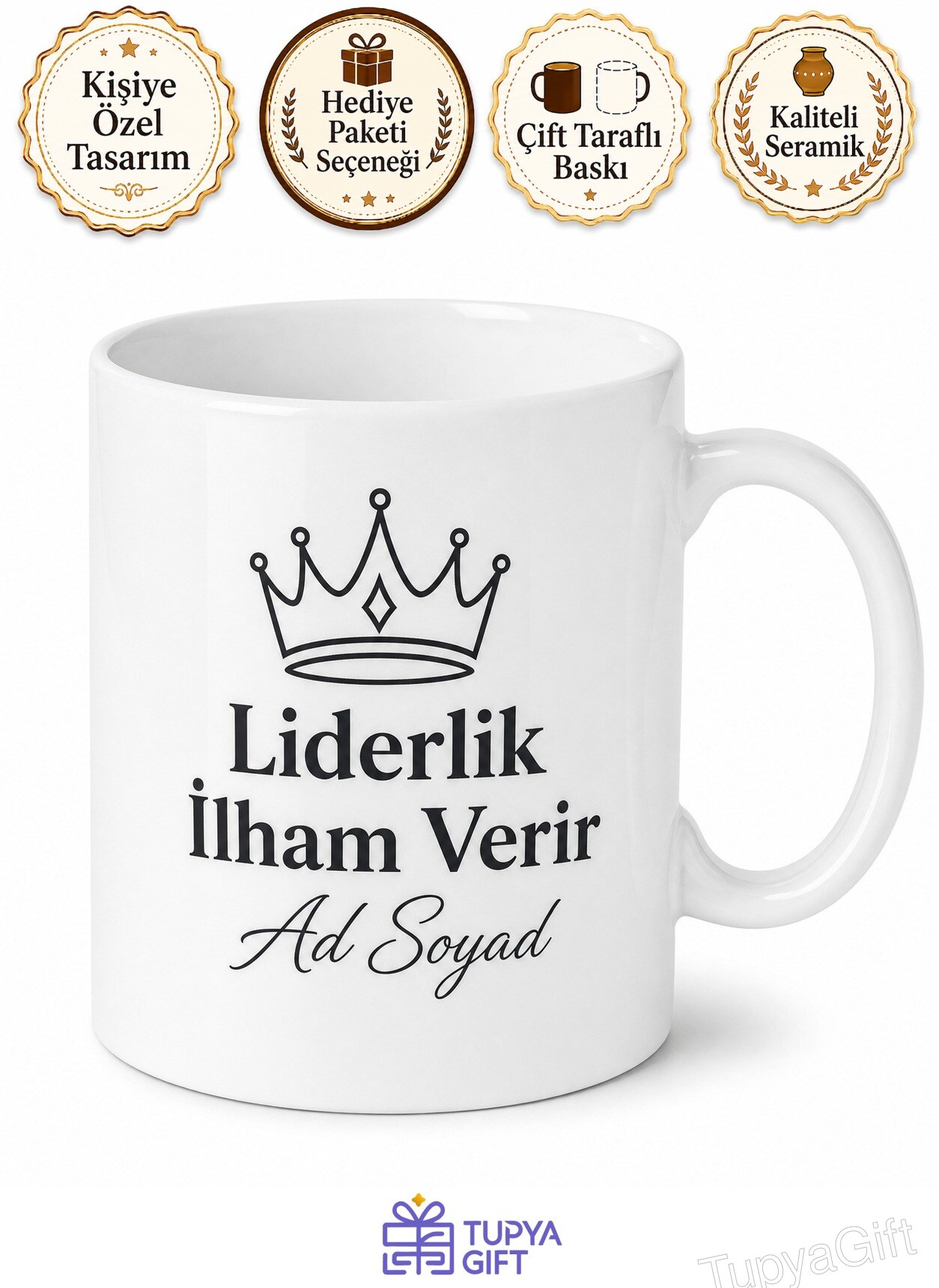 World's Best Boss Yazılı Patrona Hediye İngilizce Baskılı Porselen Kupa Bardak