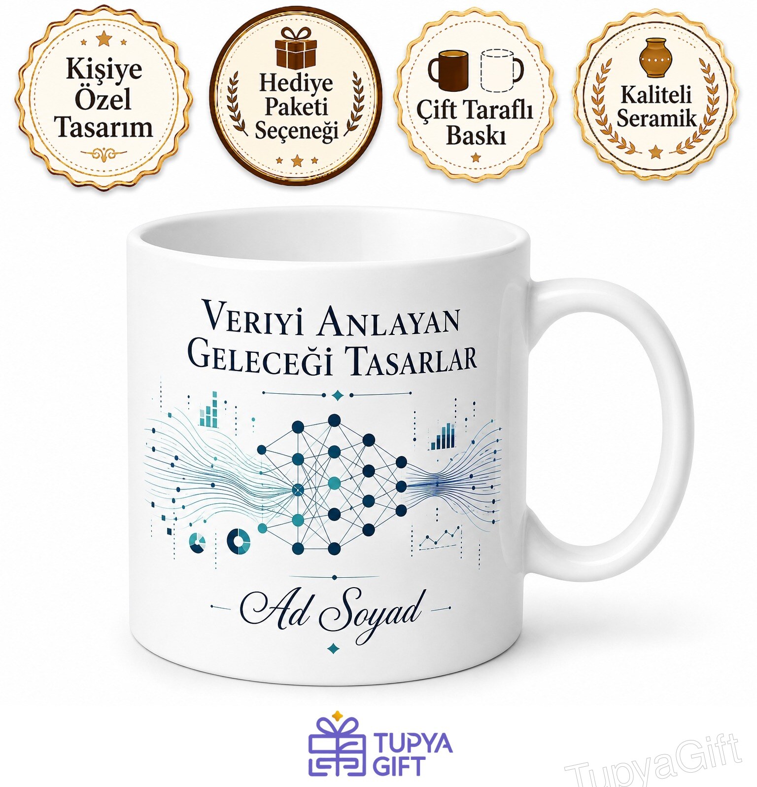 Yapay Zeka Mimarı Veri Bilimcisi Çay Kupası Özel Tasarım Hediye Bardak