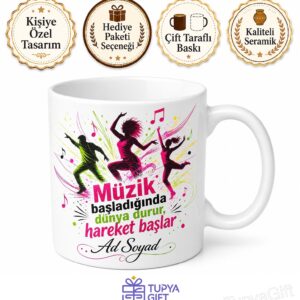 Zumba Eğitmeni Eğlenceli Fitness Lideri İsim Yazılı Kupa Bardak Hediye